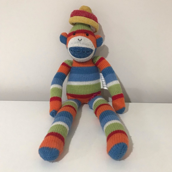 Seasons of Cannon Falls Sock Monkey Magnetic Hands and Feet Multi Color Plush - Picture 10 of 11